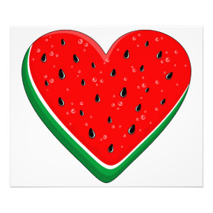 Watermeloen Hart Valentijnsdag Vrij Palestina Foto Afdruk
