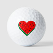 Watermeloen Hart Valentijnsdag Vrij Palestina Golfballen (Voorkant)