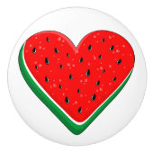 Watermeloen Hart Valentijnsdag Vrij Palestina Keramische Knop (Voorkant)