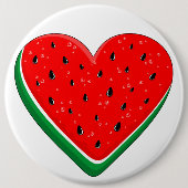 Watermeloen Hart Valentijnsdag Vrij Palestina Ronde Button 6,0 Cm (Voorkant)