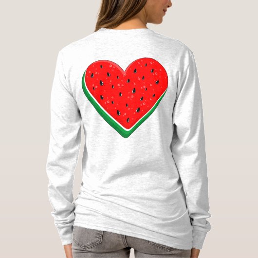 Watermeloen Hart Valentijnsdag Vrij Palestina T-shirt