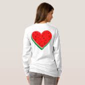 Watermeloen Hart Valentijnsdag Vrij Palestina T-shirt (Achterkant volledig)