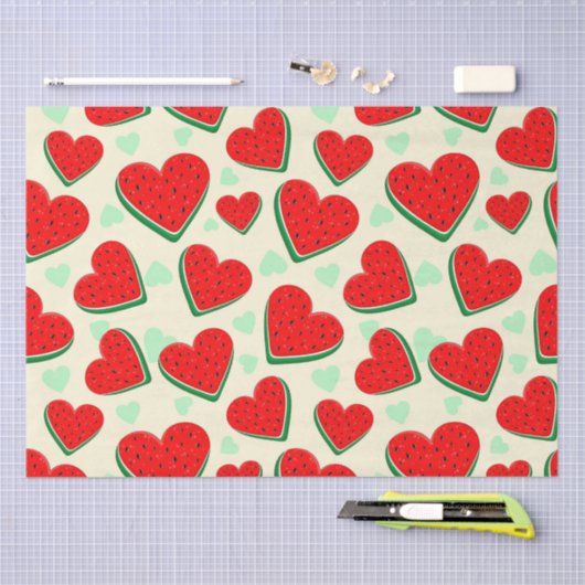 Watermeloen Hart Valentijnsdag Vrij Palestina Tissuepapier (Craft)