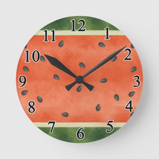 Watermeloen, hoe je het ook snijdt, zomervrucht ronde klok (Voorkant)