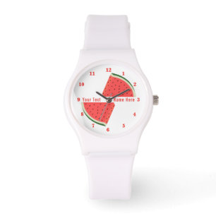 Watermeloen horloge met aangepaste tekst
