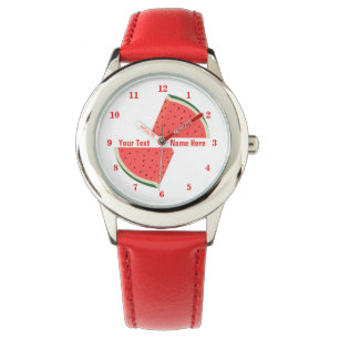 Watermeloen horloge met aangepaste tekstnaam