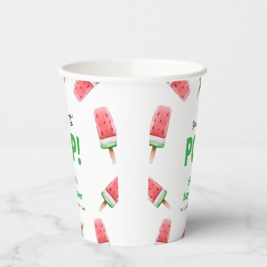 Watermeloen Ice Cream Popcicle Baby shower Papieren Bekers (Links)