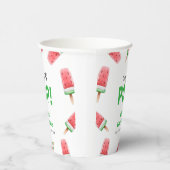 Watermeloen Ice Cream Popcicle Baby shower Papieren Bekers (Rechts)