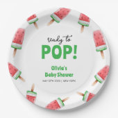 Watermeloen Ice Cream Popcicle Baby shower Papieren Bordje (Voorkant)
