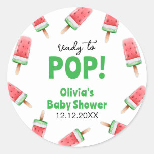 Watermeloen Ice Cream Popcicle Baby shower Ronde Sticker