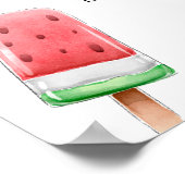 Watermeloen Ice Cream Popcicle Baby shower Welkom Poster (Hoek)