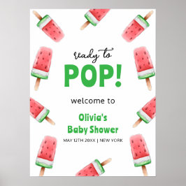 Watermeloen Ice Cream Popcicle Baby shower Welkom Poster