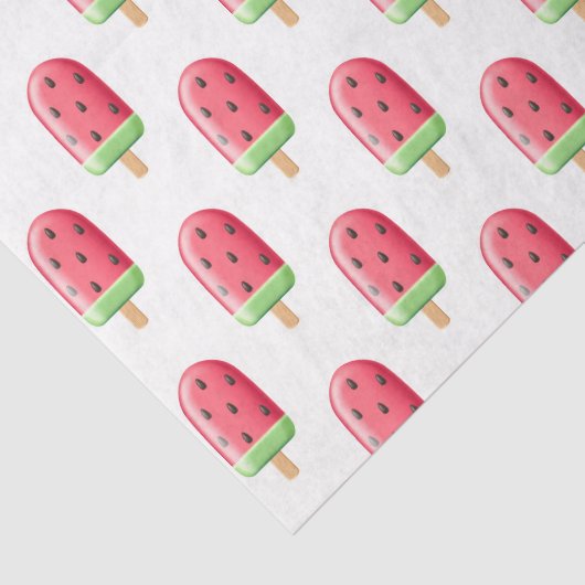 Watermeloen ijslolly (Design 41 Red Series) Tissuepapier (Detail)