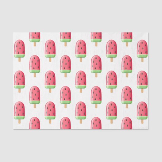 Watermeloen ijslolly (Design 41 Red Series) Tissuepapier (Voorkant)