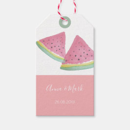 Watermeloen Illustratie Waterverf Handgeschilderd Cadeaulabel