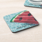 Watermeloen in zwembad bier onderzetter (Linkerzijde)