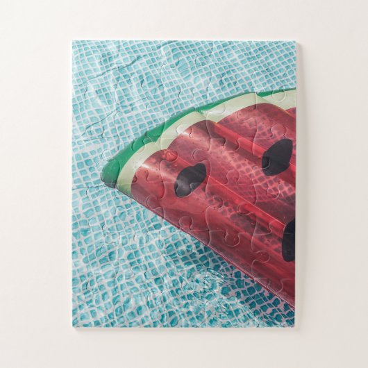 Watermeloen in zwembad legpuzzel (Verticaal)