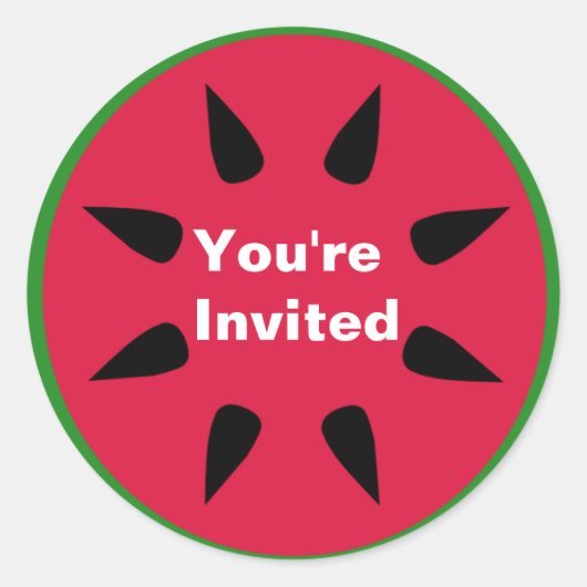 Watermeloen Invitation Sticker (Voorkant)