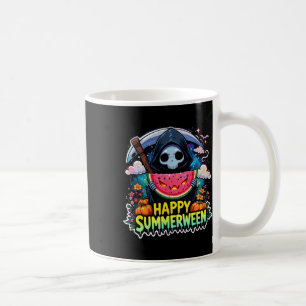 Watermeloen Jack-o-lantern Happy Summerween Skelet Koffiemok