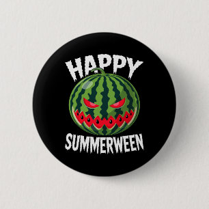 Watermeloen Jackolantern Zomer Halloween Happy Sum Ronde Button 5,7 Cm