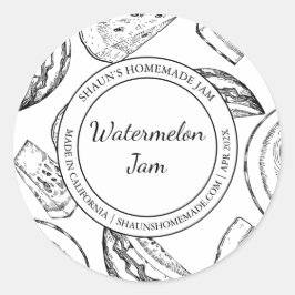Watermeloen Jam Sketch Modern label