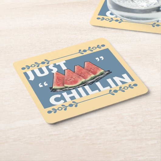watermeloen kartonnen onderzetters (Schuin)
