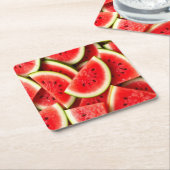 Watermeloen Kartonnen Onderzetters (Schuin)
