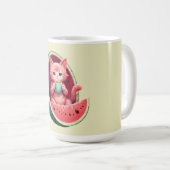 Watermeloen Kat Koffiepauze Koffiemok (Voorkant rechts)