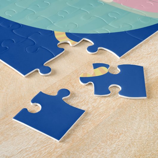 watermeloen kat puzzel legpuzzel (Zijkant)