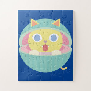 watermeloen kat puzzel legpuzzel