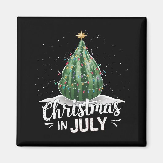Watermeloen Kerstboom Kerst in Juli Zomer Magneet (Voorkant)