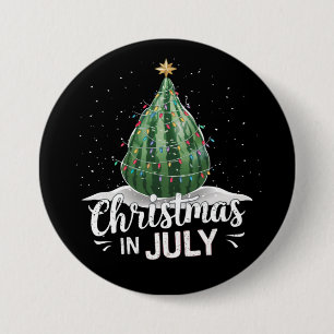 Watermeloen Kerstboom Kerst in Juli Zomer Ronde Button 7,6 Cm