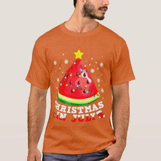 Watermeloen Kerstboom Kerstmis In Juli jongen T-shirt