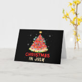 Watermeloen Kerstboom Kerstmis in Juli Zomer Kaart (Gele Bloem)