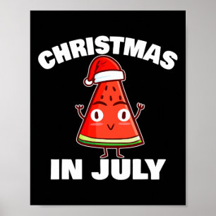 Watermeloen Kerstmis In Juli Kerstboom Zomer Poster