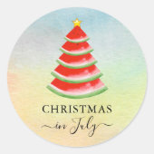 Watermeloen Kerstmis in juli Watermeloen Ronde Sticker (Voorkant)