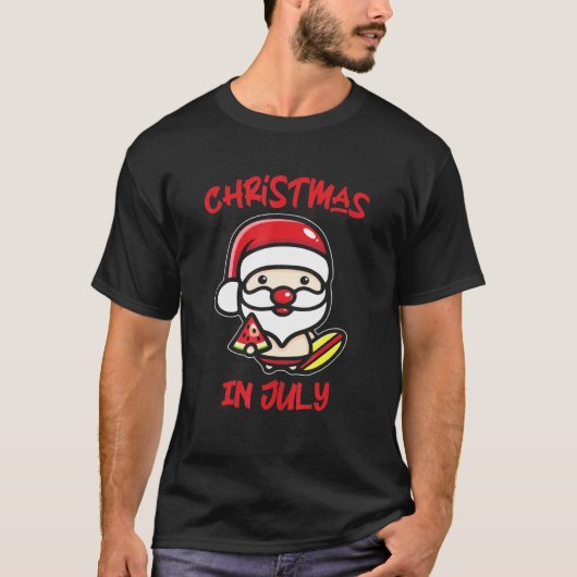 Watermeloen Kerstmis in juli Zomer Strand CE T-shirt (Voorkant)