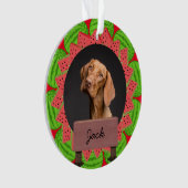 watermeloen kerstvakantie Aangepaste foto Ornament (voorkant)