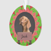 watermeloen kerstvakantie Aangepaste foto Ornament (voorkant)