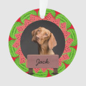 watermeloen kerstvakantie Aangepaste foto Ornament (voorkant)