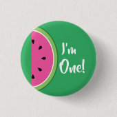 Watermeloen Kind 1e verjaardag Button Pin (Voorkant)