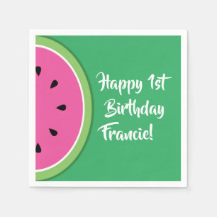 Watermeloen Kind Birthday Cute Summer Servet