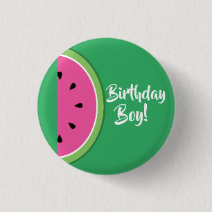 Watermeloen Kind Birthday Party Ronde Button 3,2 Cm