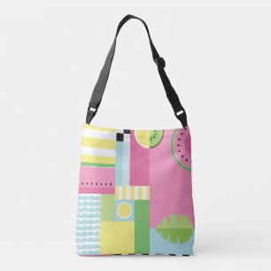 Watermeloen, kiwi, zomerse leuke kleurrijke patron crossbody tas