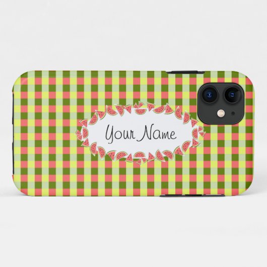 Watermeloen Klassieke ovaal 'Naam' horizontaal Case-Mate iPhone Case (Achterkant (horizontaal))