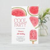 Watermeloen koel feest verjaardag kaart (Staand voorkant)