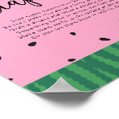 Watermeloen late nachtkleppen — Shower Game Sign Poster (Hoek)