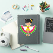 Watermeloen, Latina Girl, Dress, Teenslippers Sticker (iPad Cover)