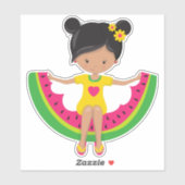 Watermeloen, Latina Girl, Dress, Teenslippers Sticker (Vel)
