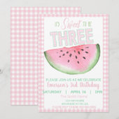 Watermeloen, lief om drie te zijn, meisjes waterve kaart (Voorkant / Achterkant)